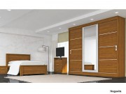 Guarda Roupa Armario Roupeiro Mademarcs Europa Alfa Espelhado 03 Portas 2.18 m